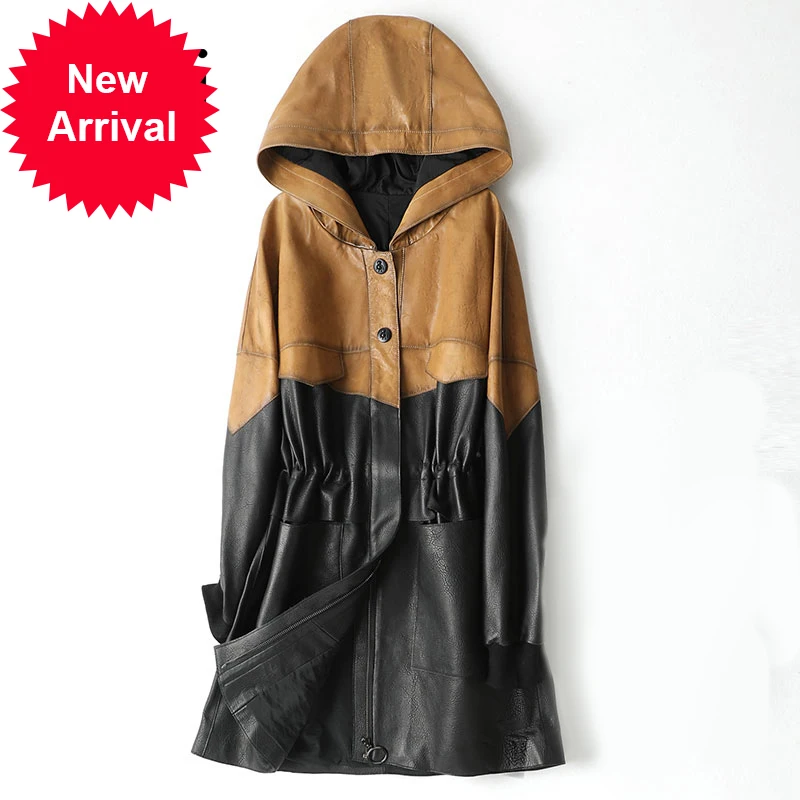 

Женская длинная куртка из натуральной овечьей кожи, A20003