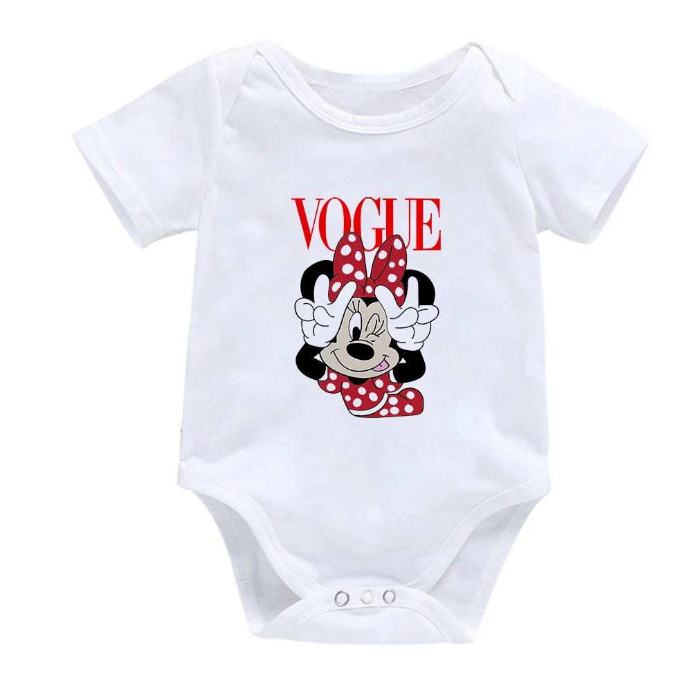 

Mickey Mouse Baby Boy Bodysuit For Newborns Fashion Girl Clothes Pluto Cartoon Print Short-Sleeved Summer Children's Clothing