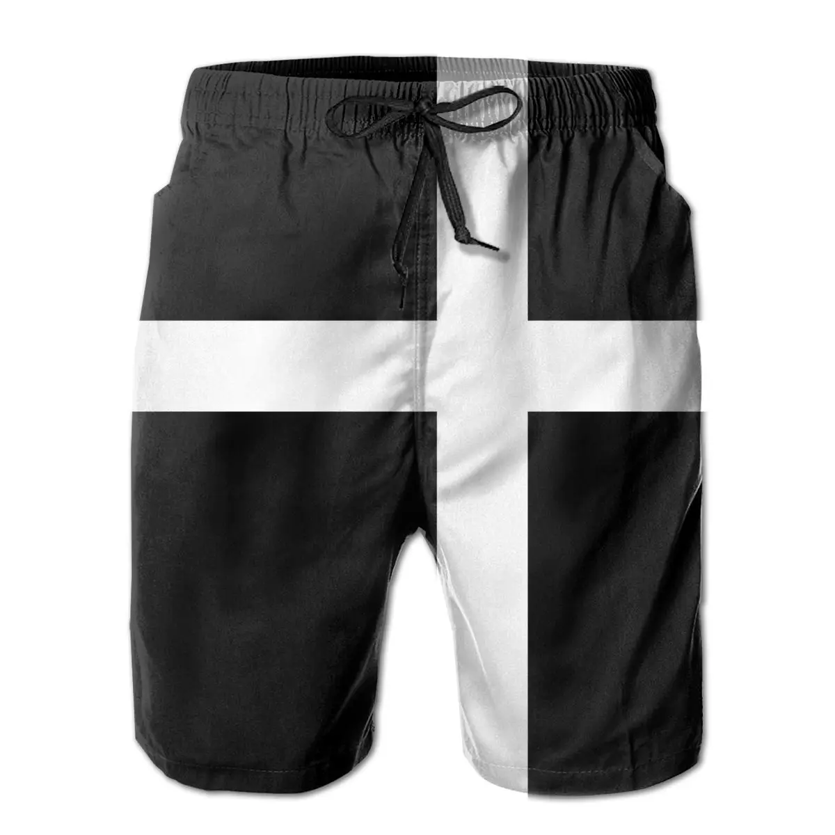 

Causal Breathable Quick Dry Humor Graphic R333 basketball Saint Pirans Flag (Cornish Flag) Male Shorts