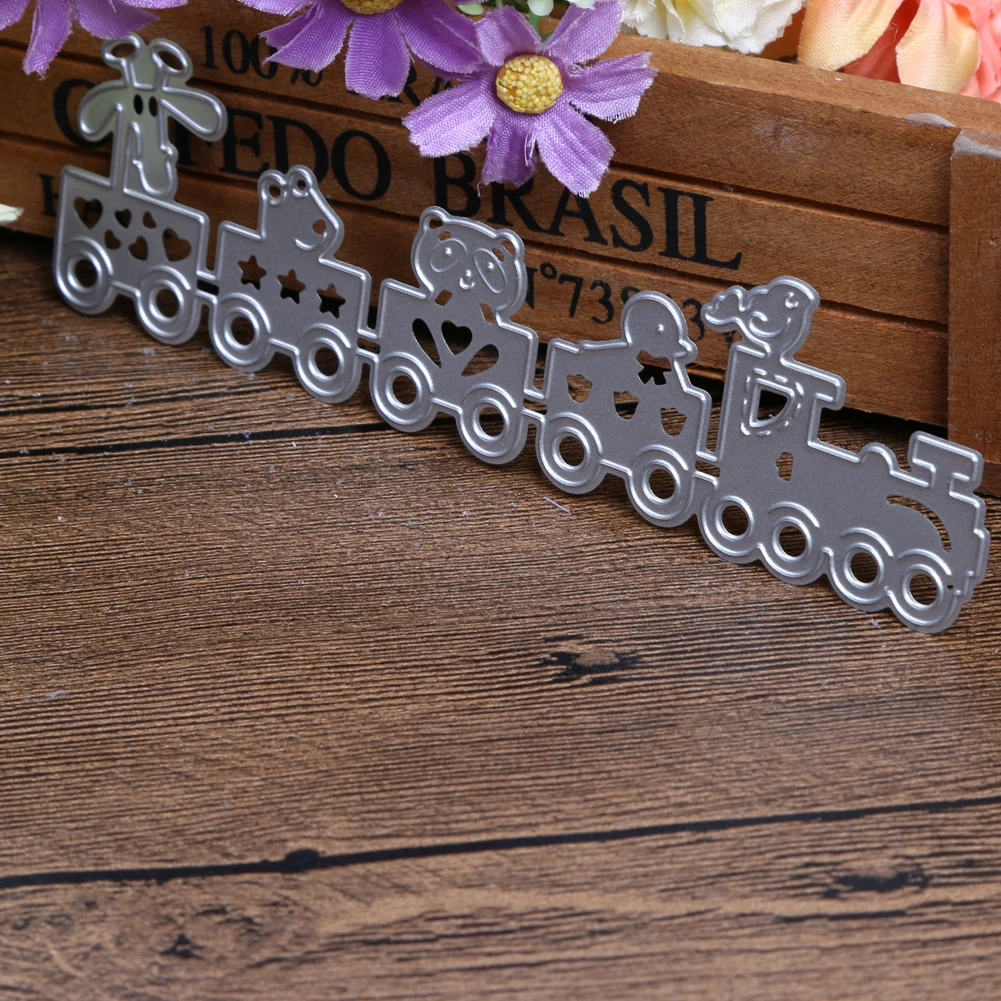 Мультяшный поезд вырезанные штампы фотоальбом карточка|Вырубные штампы| |