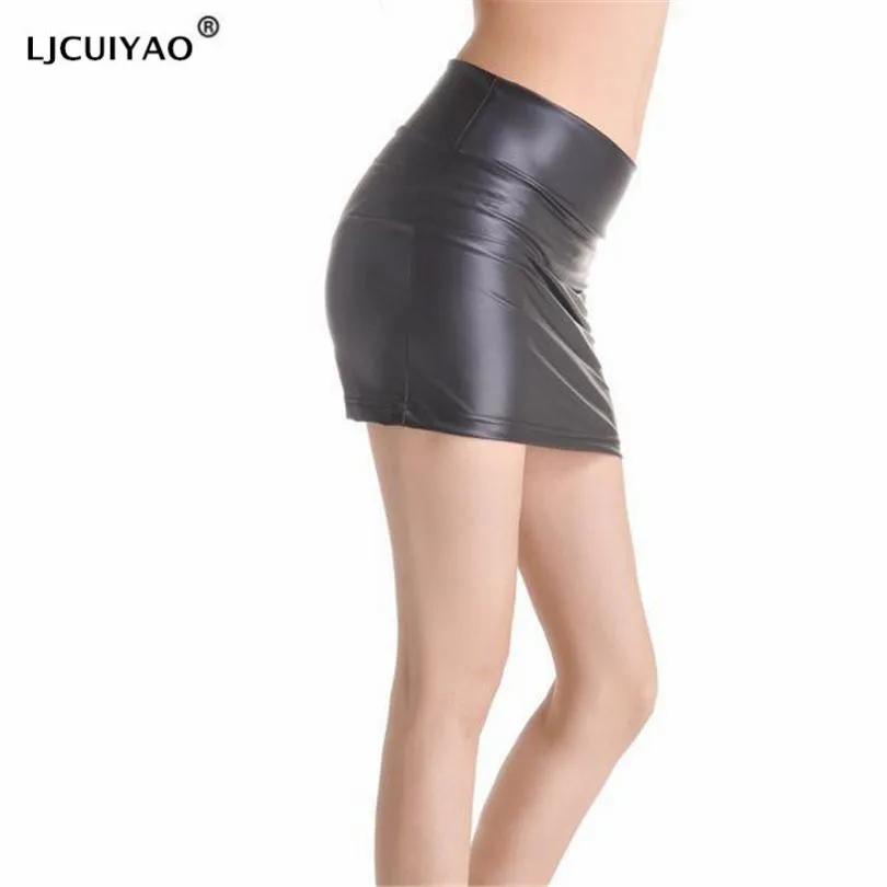 

LJCUIYAO зимние женские юбки из искусственной кожи офисные женские черные искусственная кожа короткая юбка имитация pu Женская Осенняя модная ю...
