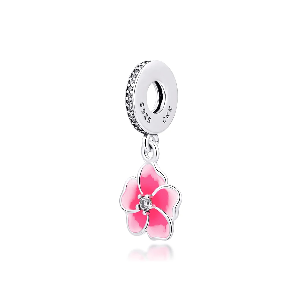 

DIY Fits for Pandora Charms Bracelets Poetic Blooms Beads with Pale Pink Enamels 100% 925 Sterling-Silver-Jewelry Free Shipping