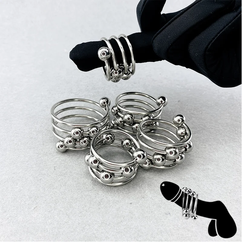 Нержавеющая сталь кольцо на пенис для задержки эякуляции Регулируемый пыток