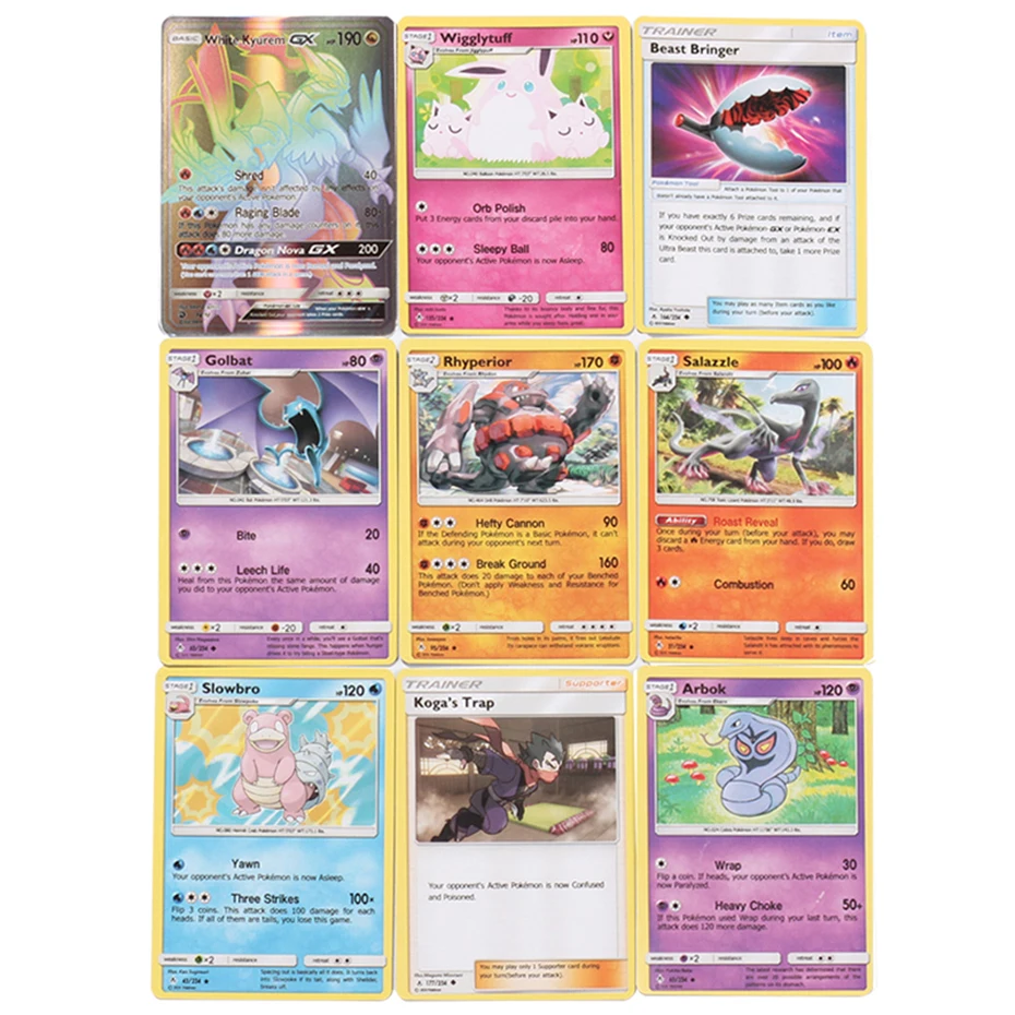 

324PCS Funny English pokemon cards gx MEGA Shining Cards Game Battle Carte kaarten Children Toy