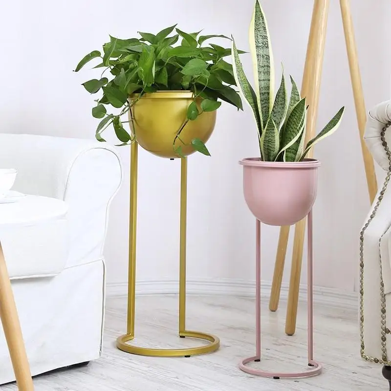 

European wrought iron flower stand floor type living room rack simple indoor balcony Nordic wind green flower shelf