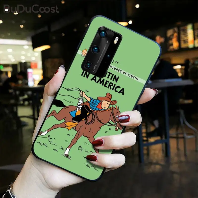 

French Classic Cartoon The Adventures Of Tintin Phone Case For Huawei P30 P20 Mate 20 Pro Lite Smart Y9 Prime 2019