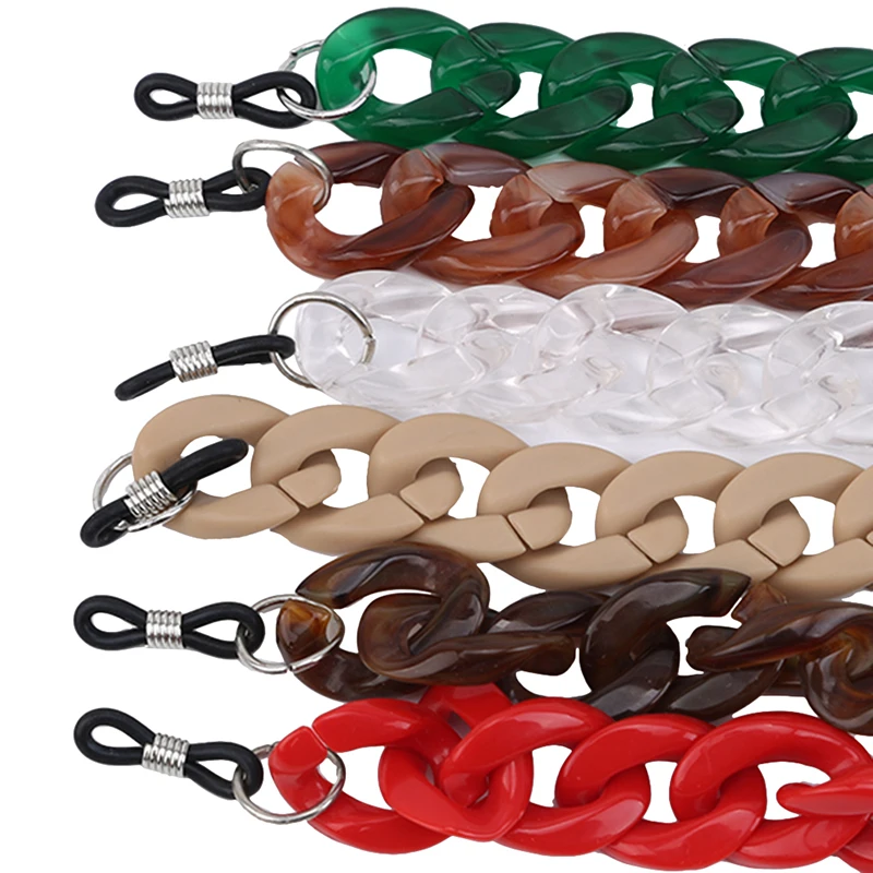 

5 Colors Fashion Women Eyeglass Chains Wide Acrylic Chains Anti-Slip Eyewear Cord Holder Neck Strap Reading Glasses Rope