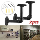 2 шт. DIY ретро промышленный черный железный кронштейн для полки труб Монтажный кронштейн для хранения Держатели стеллажи для домашнего декора поддержка Fram оборудование