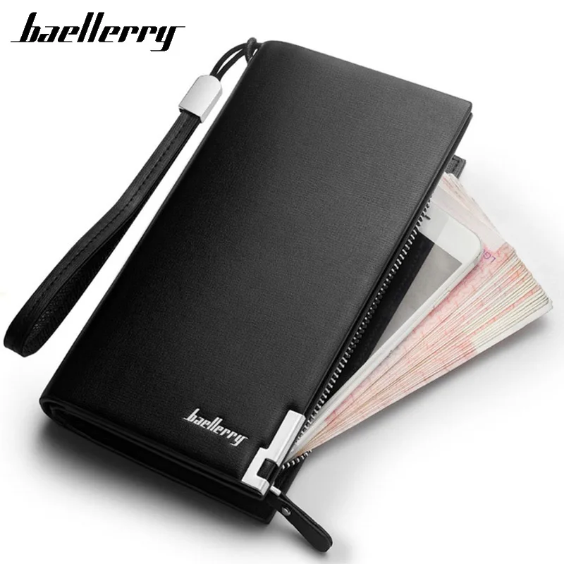 Мужские кошельки Baellerry модные Классический Длинный кошелек с ремешком на