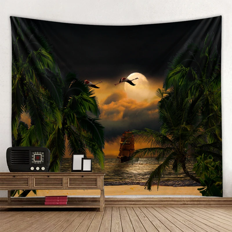 

Sea cruise ship decoration tapestry dormitory bedroom background wall decoration tapestry mandala decoration tapestry