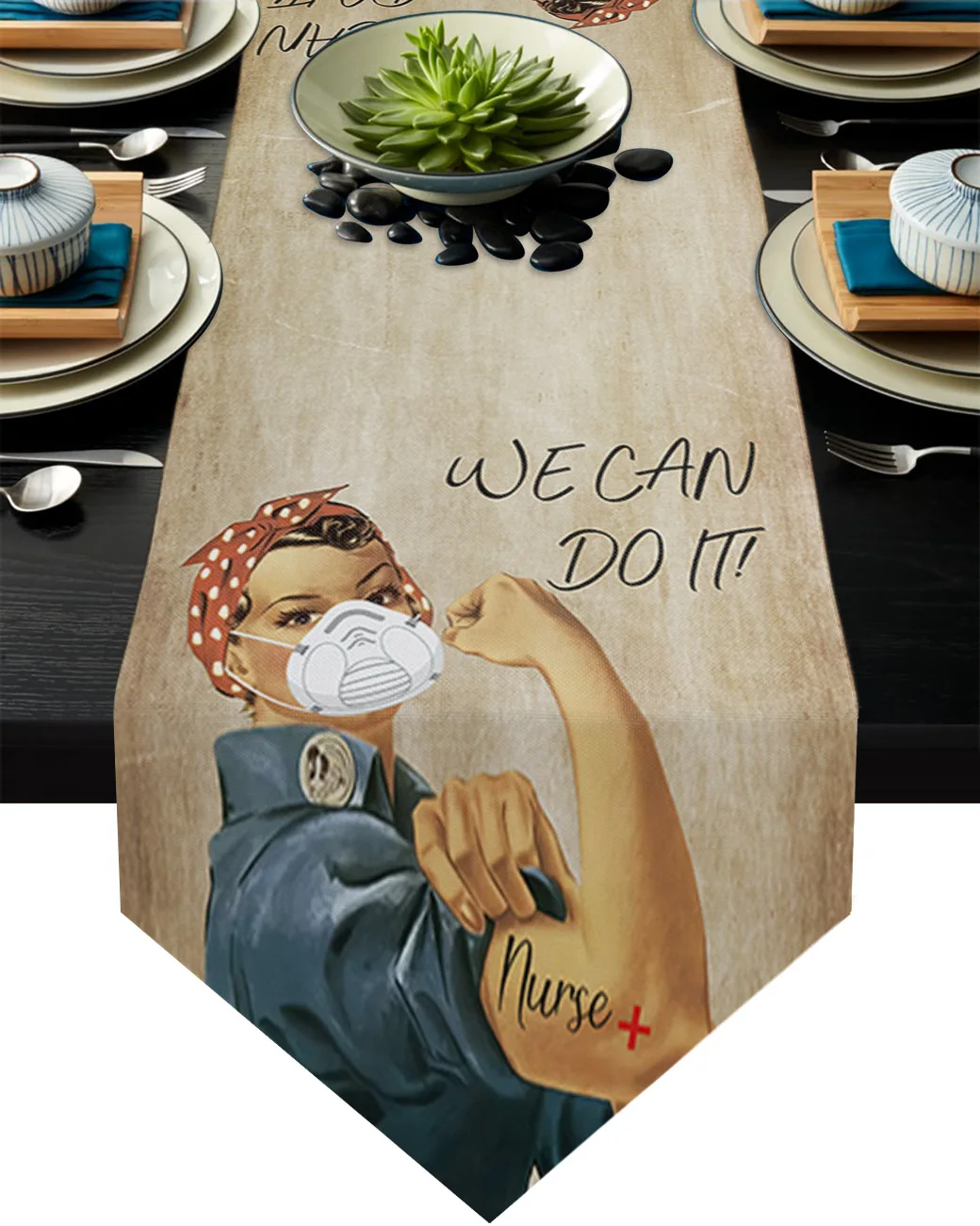 

Современная ретро-скатерть в американском стиле для женщин и медсестер, домашний декор, украшение для свадебной вечеринки, банкетная чайна...