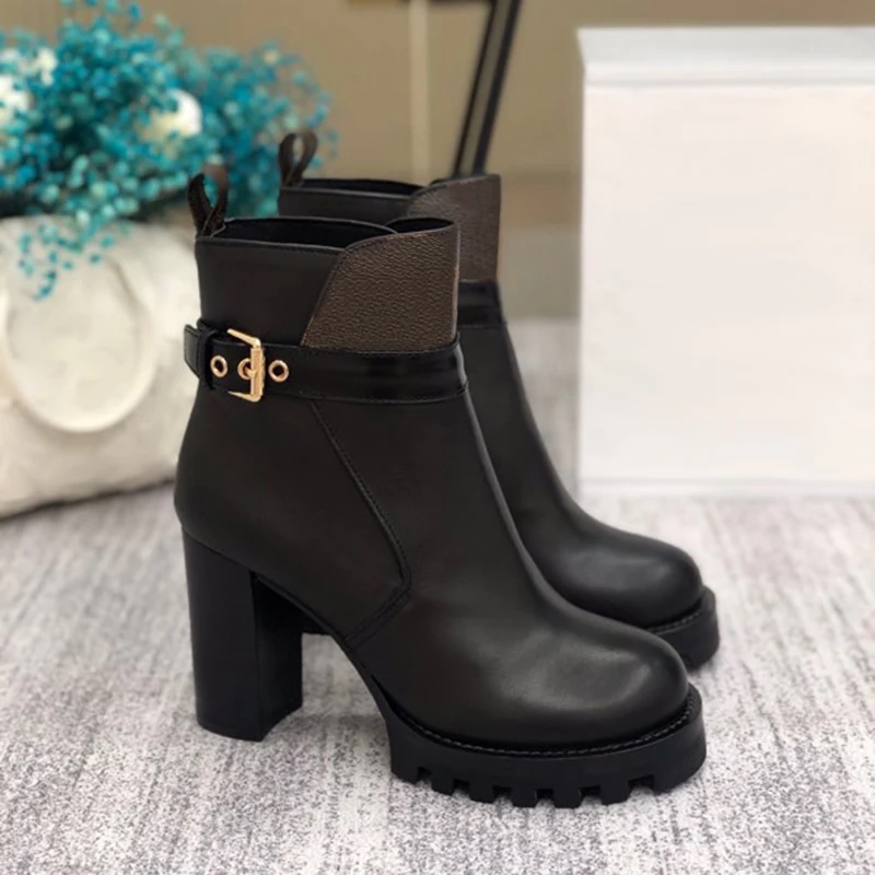 

Autumn Winter Ankle Boots Brand Design Women Shoes 2021 Fashion Round Toe Boots