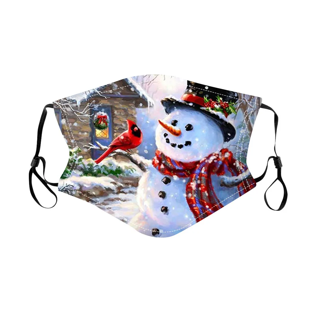 Моющиеся тканевые маски 5 штук Рождественский Санта-Клаус 3d принт аниме рот