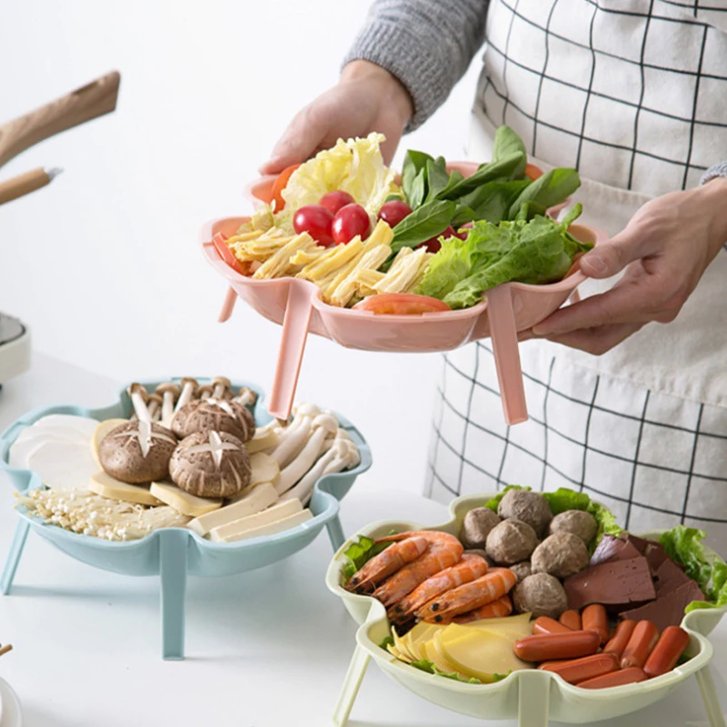 3 шт./компл. Штабелируемая Фруктовая тарелка в форме цветка пластиковый поднос