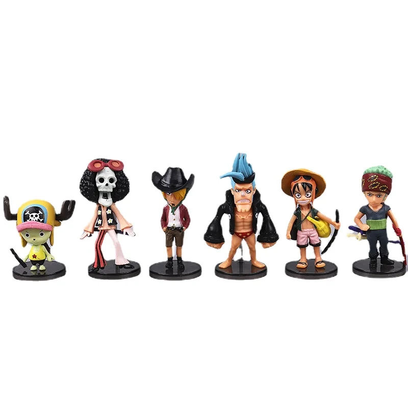 

6Pcs Anime Pirate King Garage Kit Model Luffy Chopper Sanji Zoro Franky Brook Action Figure PVC Vinyl Doll Toy Kid Birthday Gift