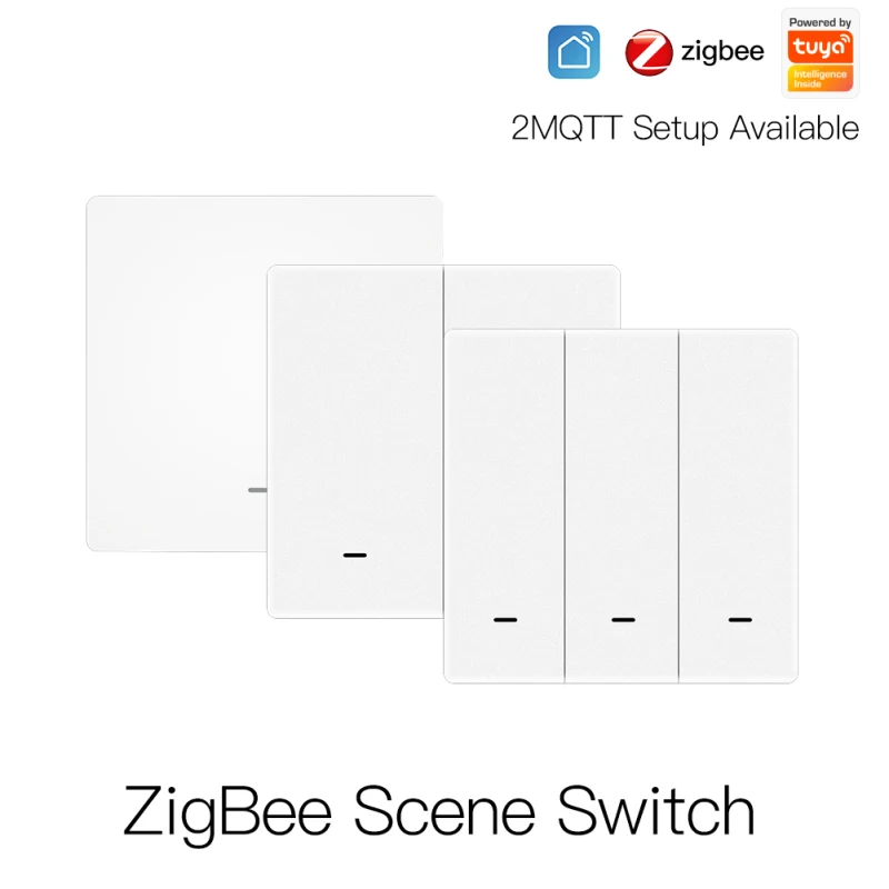 

1/2/3Gang Wireless Tuya Zigbee Scene Switch Push Button APP Remote Control Home Automation Compatible With Alexa Google Home