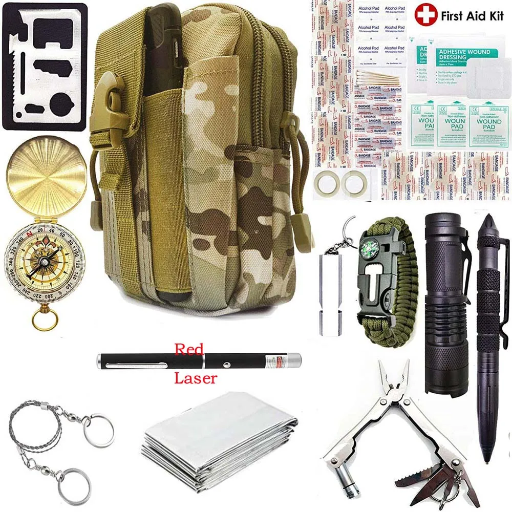 Набор для выживания 40 в 1 военного Открытый Туризм Многофункциональный первой