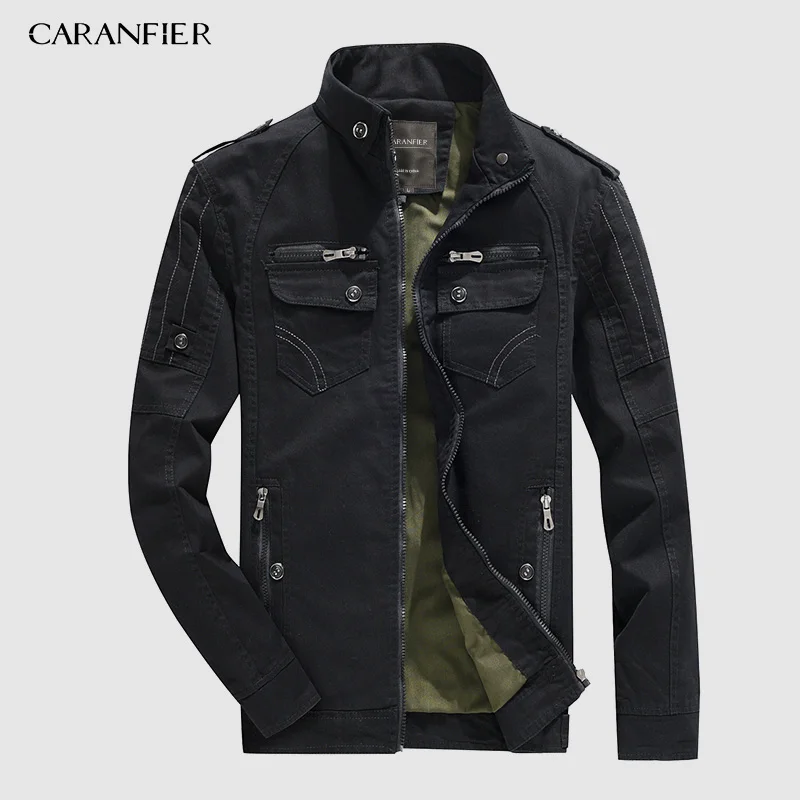 CARANFIER военная куртка мужская зимняя хлопковая куртка пальто армейская Мужская куртка пилот воздушная сила Осенняя Повседневная карго Jaqueta Мужская 6XL