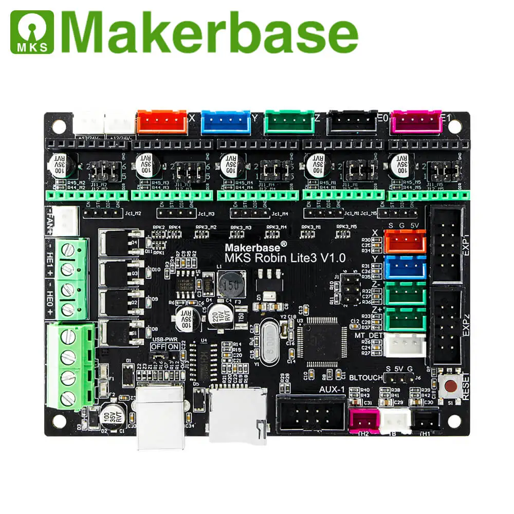 Makerbase MKS Robin lite3 32 битная плата управления 3d принтер запчасти Marlin2.0 Поддержка WIFI A4988