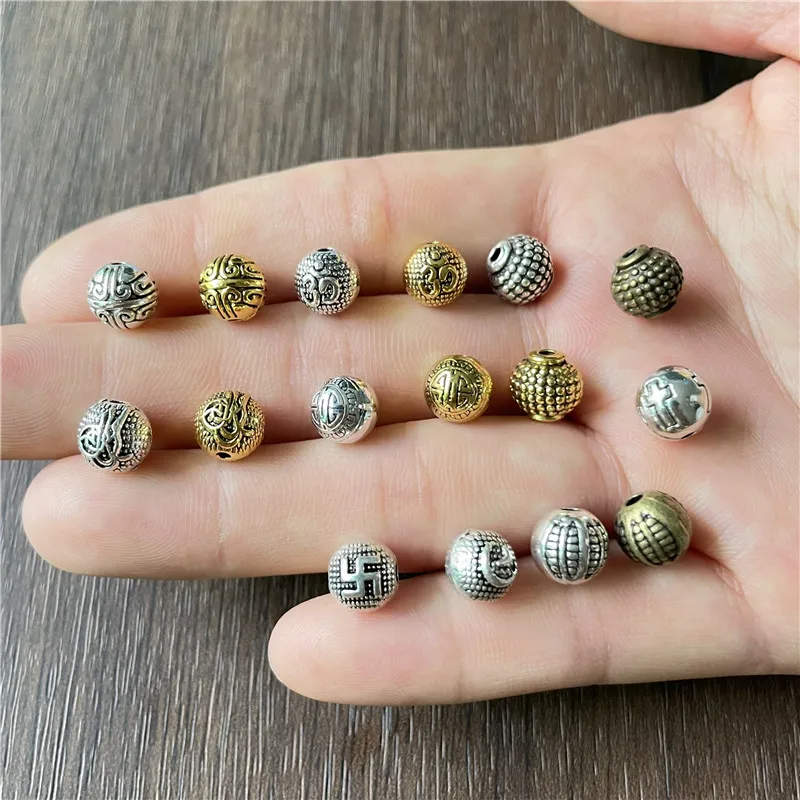 15pcs Yoga OM Spacer Amulet Prayer Loose Beads Jewelry Making Bracelet For Necklace DIY Handmade Connector Accessories Wholesale