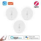 Датчик температуры и влажности Tuya Smart ZigBee, сенсорный прибор с питанием от аккумулятора, с приложением Tuya Smart Life, для системы безопасности умного дома