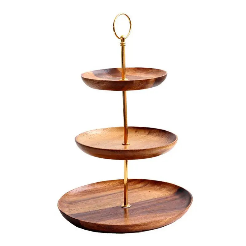 3 яруса кружевных десерт лотки многофункциональные деревянные фруктовые блюда