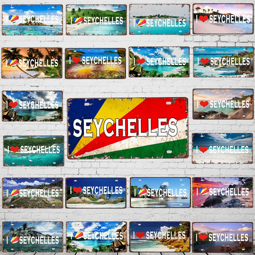【YZFQ 】 30x15 см Сейшелы городской пейзаж Путешествия Сувенир декоративные знаки