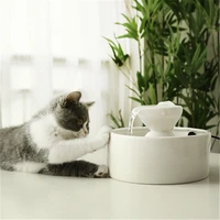 usb electric ceramic drinking fountain for cats dogs drinking bowl automatic cat water fountain dispenser pet products food bowl