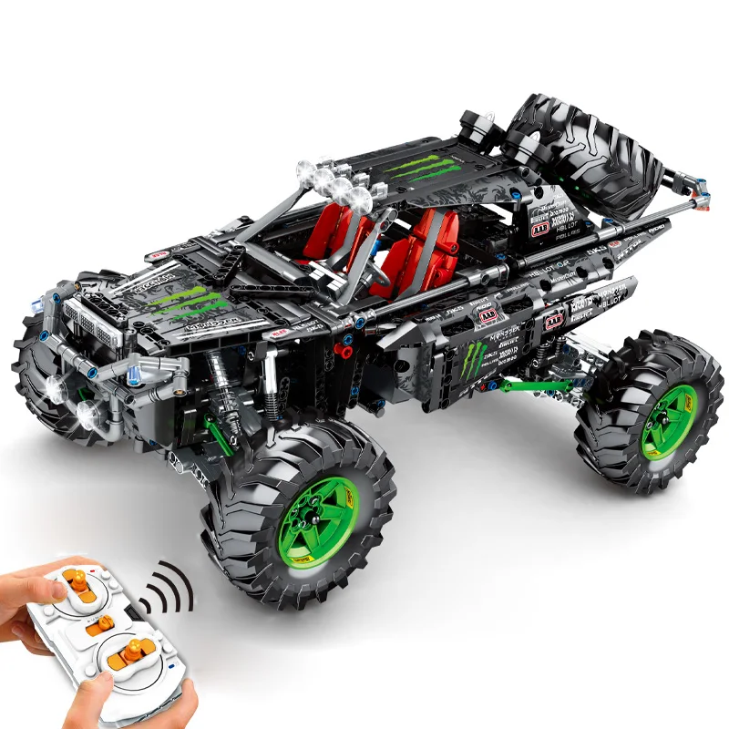 

Model Toy High-Tech Series 1233PCS Remote Control Off-road Black Racing Car Educational Building Blocks Bricks Birthday DIY Gift