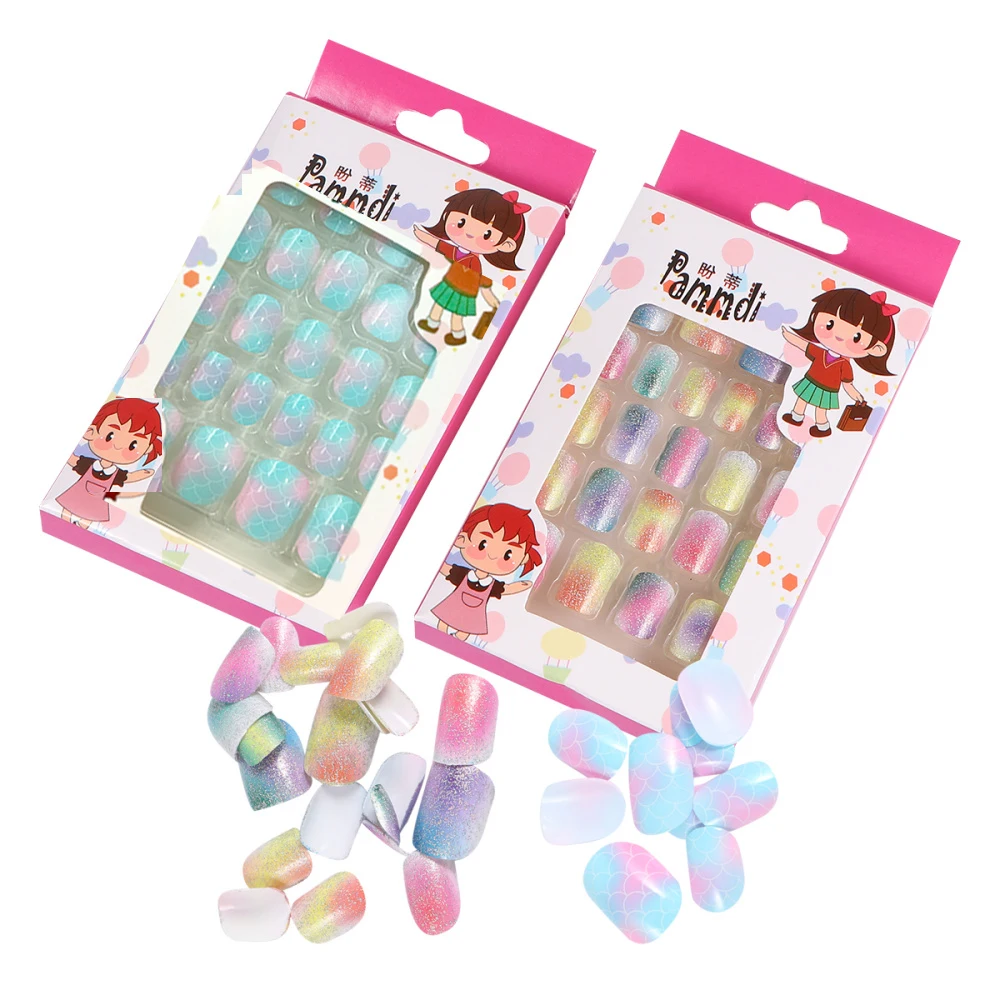 Детские накладные ногти красивые самоклеящиеся искусственные для маленьких