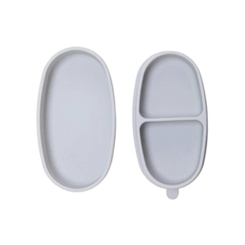 

Baby Training Feeding Food Bowl with Lid Anti-slip Silicone Sucker Divided Plate 23GD