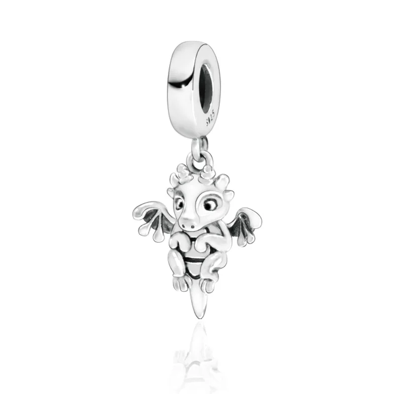 

Trendy 925 Sterling Silver Beads Owl Dragon Charms fit Original Pandora Bracelets Women DIY Jewelry