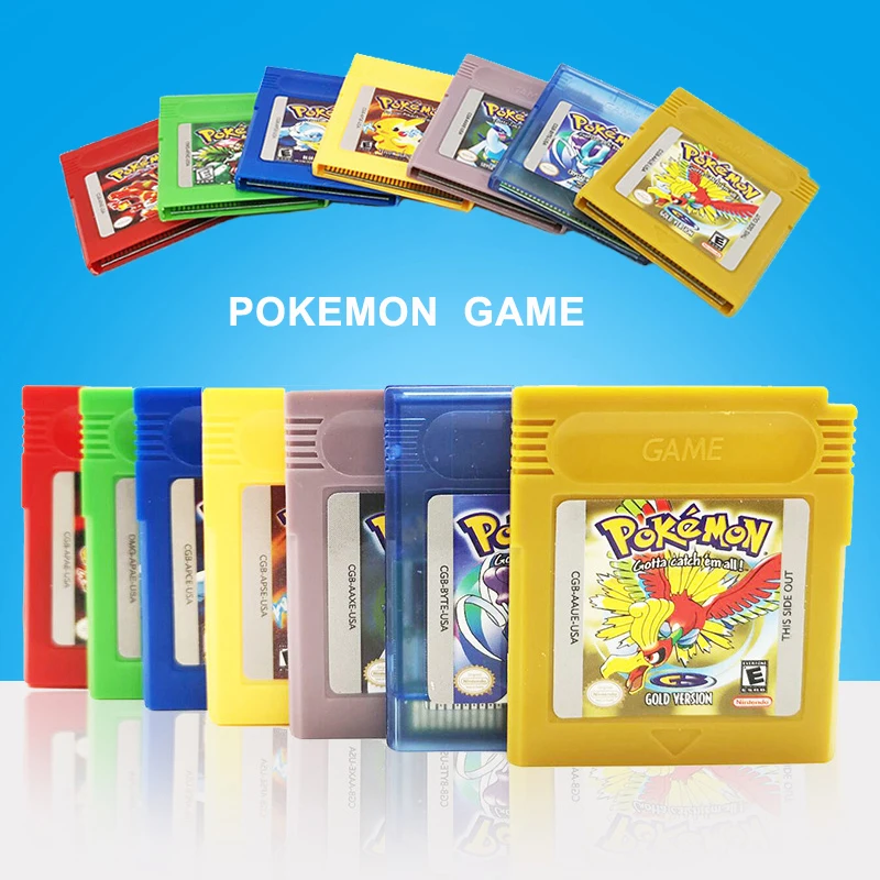 

Игровая кассета серии Pokemon GB GBC, Классический Покемон, 7 цветов, картридж для видеоигр DS, консоль с картой, поддержка английских языков, игрушк...