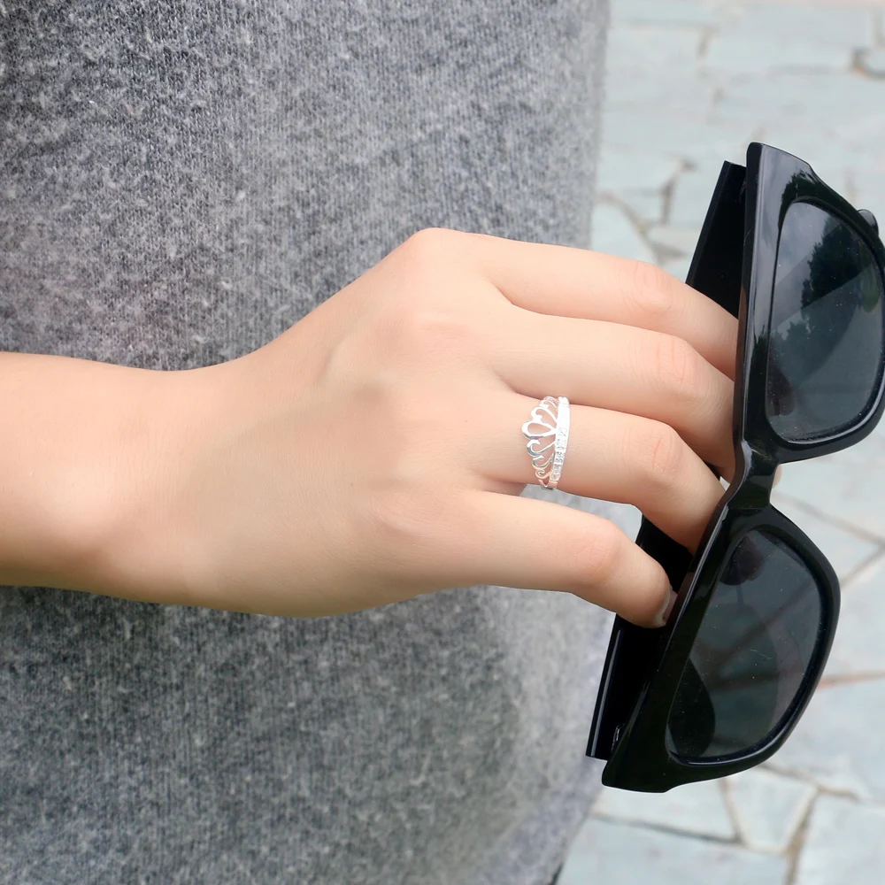 Fine Jewelry Women's 100% 925 Sterling Silver Ring Minimalism Genuine Crown Cocktail Party Accessories Birthday Gift | Украшения и
