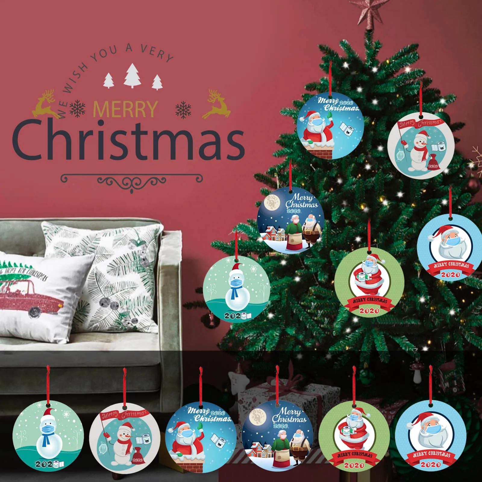 2020 рождественские украшения Висячие подарок продукт персонализированные Семья