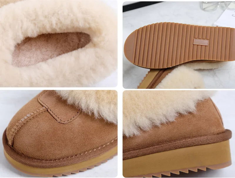 KZZO/женские ботинки из натуральной кожи Модные зимние ботильоны на плоской