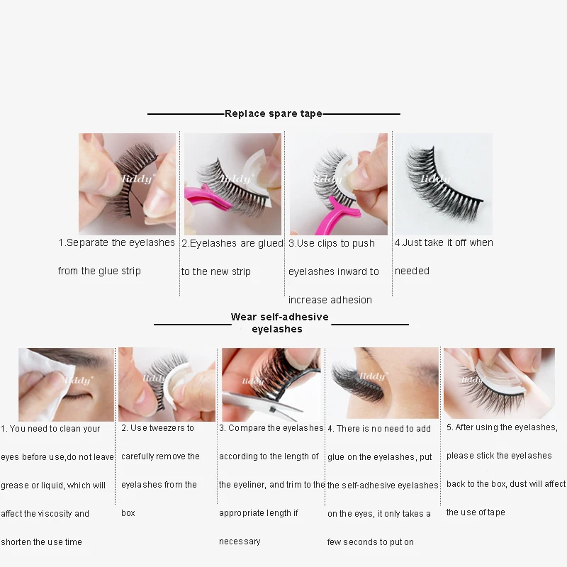 

Self-adhesive False Eyelashes Glue-Free 3D False Eyelash Imitation Mink Lashes Extensions Reusable Nature Thick Cross Eyelashes
