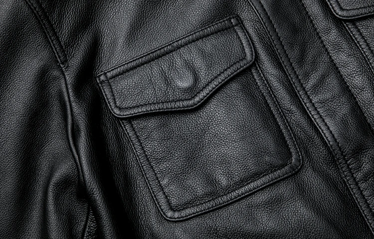 AMEKAJI head layer cowhide retro stone mill do old leather leather motorcycle leather jackets men brief paragraph
