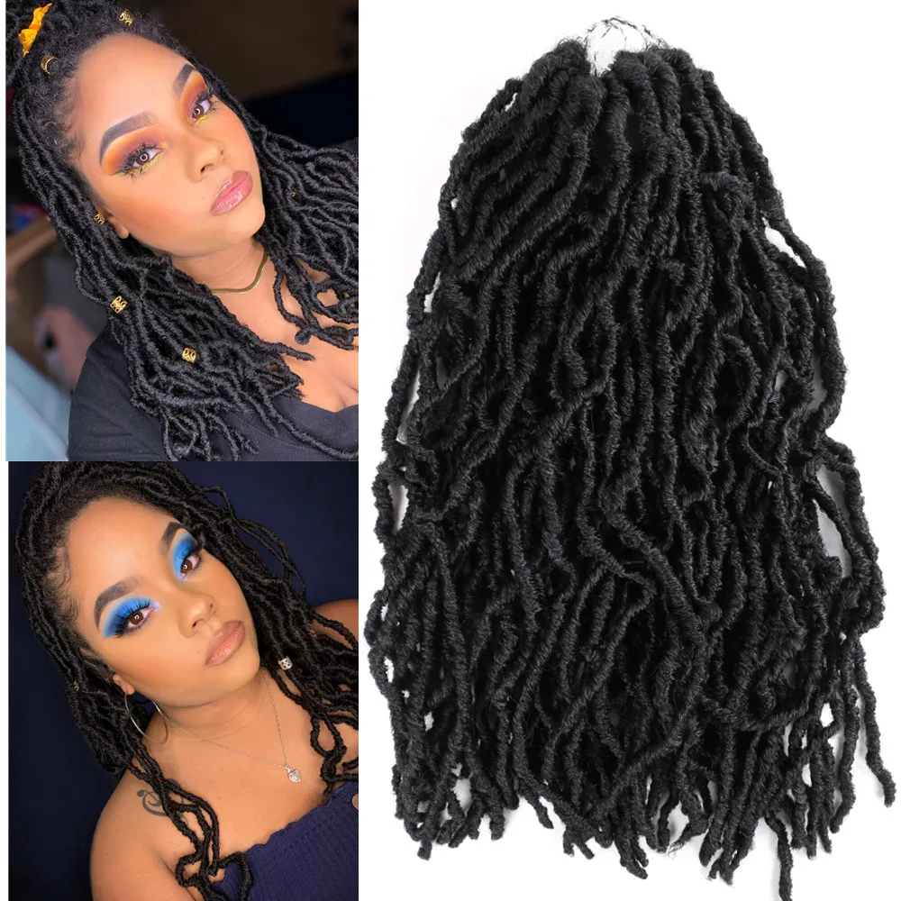 Женские вьющиеся косы Nu Locs 18 дюймов синтетические с Омбре наращивание волос для