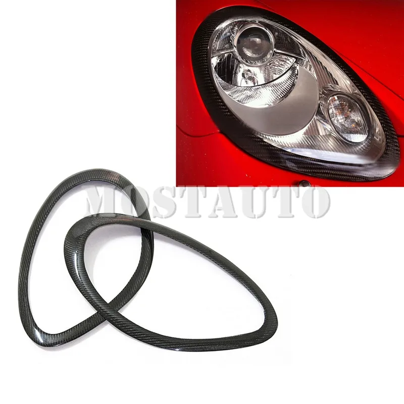 

2 шт., накладки на фары из углеродного волокна для Porsche Boxster Cayman 2005-2008