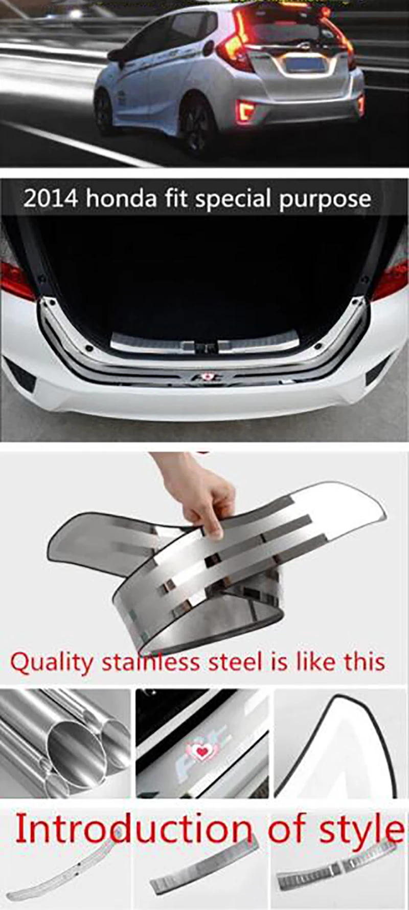 14-18 для honda fit degrees, задняя защитная накладка, новая модификация, накладка багажника 17 fit tail box, пороговая педаль