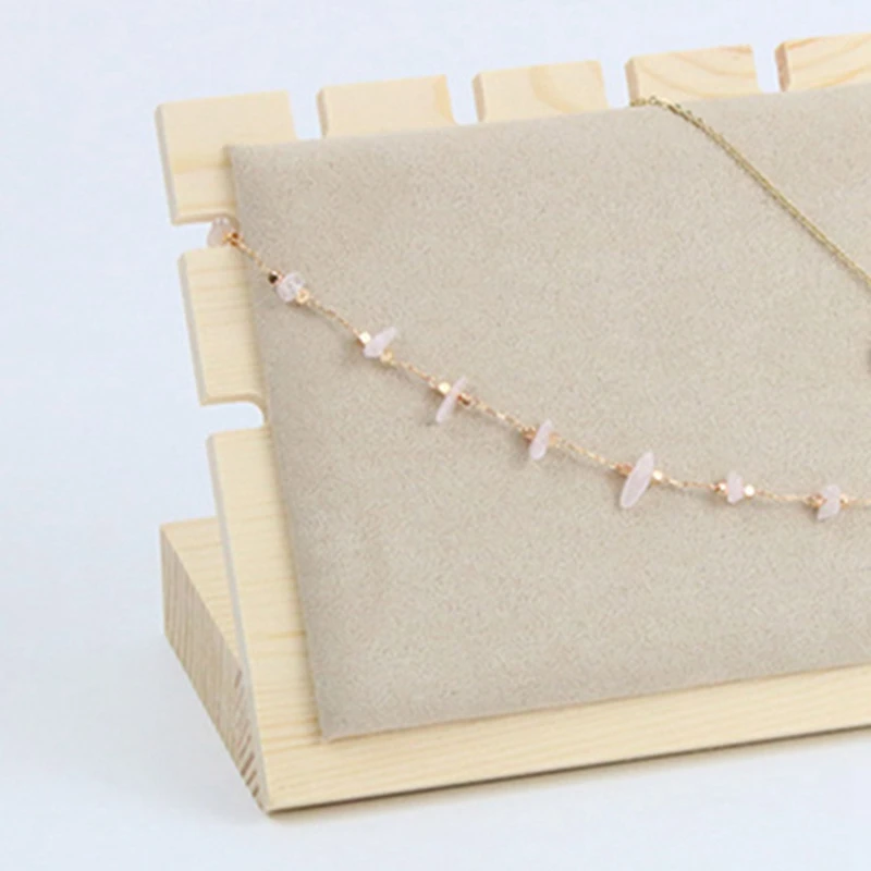 

2 Pcs Wood Jewelry Necklace Pendant Display Stand Holder, 24 X 8 X 10.3cm & 15X25X10cm