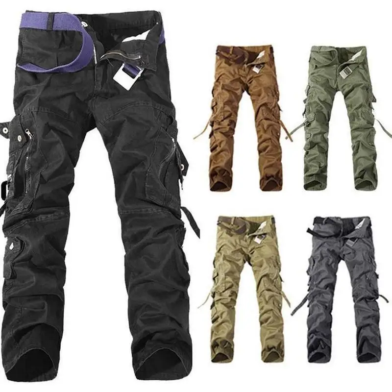 

Mens Combat Cotton Cargo Army Pants Military Camouflage Hiking Trousers Workwear camouflage overalls 28-40 AYG69