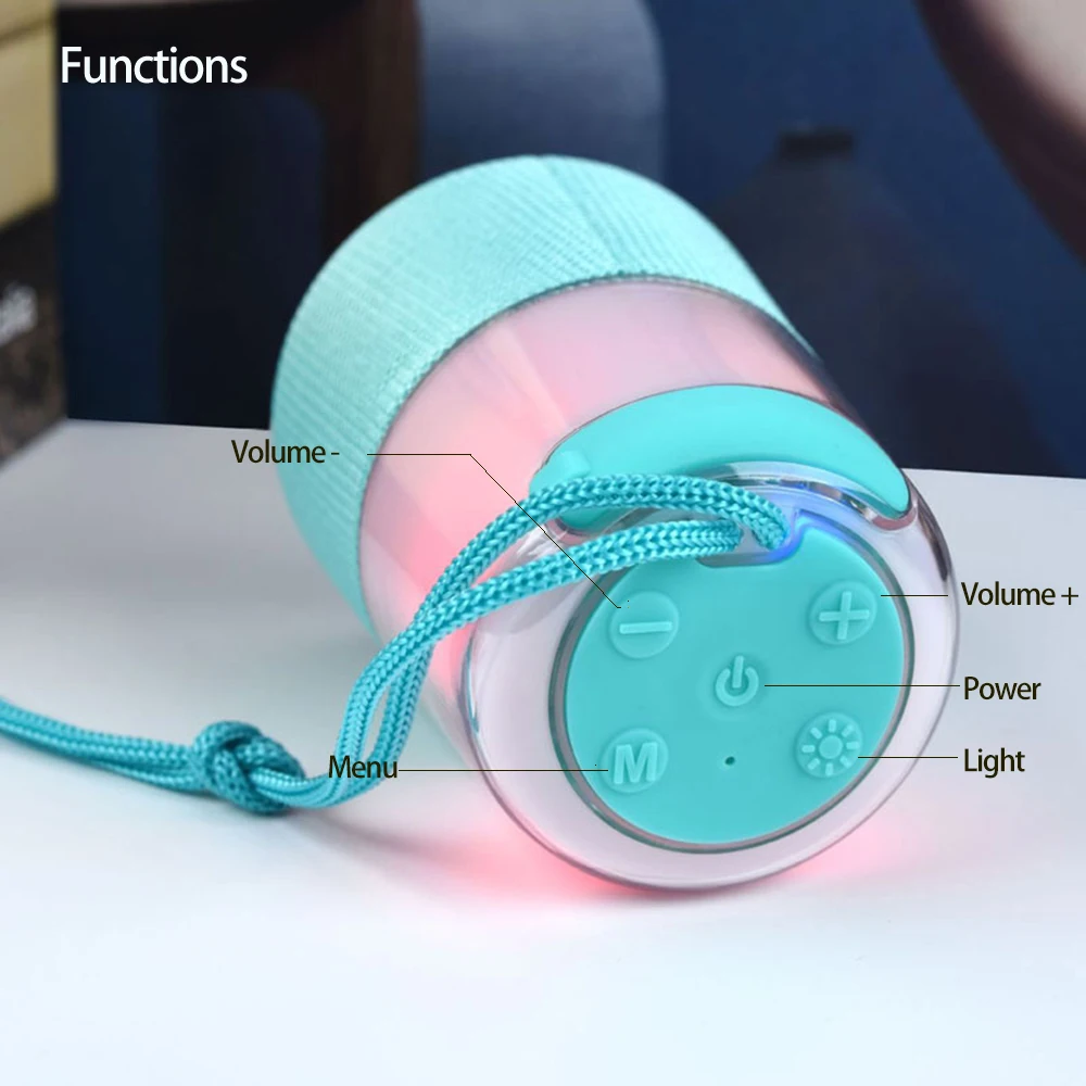 Портативный Bluetooth-динамик со светодиодной подсветкой 1200 мАч | Электроника