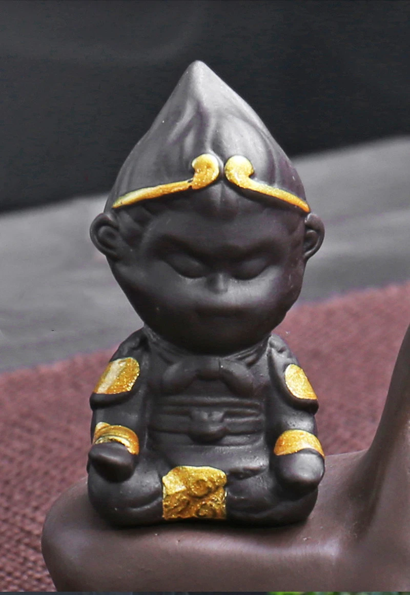 Фиолетовая глина Обезьяна Король чай домашнее животное керамическая фигурка