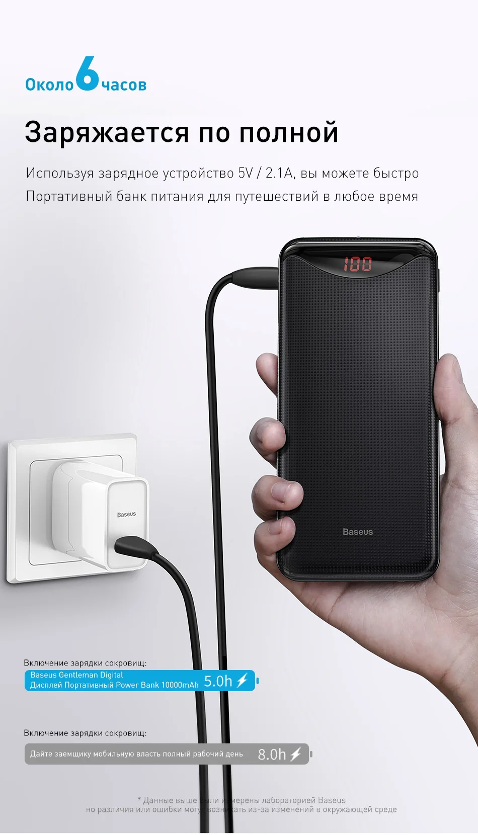 Baseus тонкий внешний аккумулятор 10000 мАч с двумя usb-портами и фонариком для iPhone 11 Pro samsung, портативный внешний аккумулятор