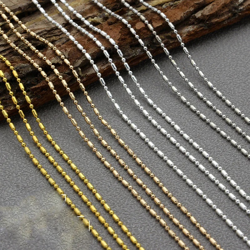 5 метров 4 цвета не выцветающие бусины &quotБамбук&quot медная цепочка 1 мм колье