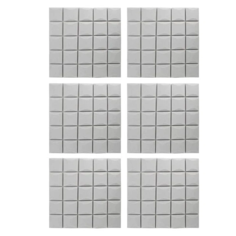 

Hot AD-6 Pcs Mushroom Soundproof Foam Sound-Absorbing Cotton Acoustic Panels Studio Soundproofing Foam Wedges Tiles,50X50X3cm