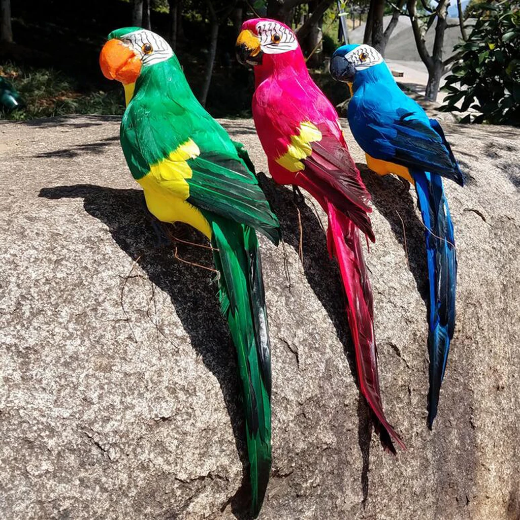 

Realistic Bird Feathered Home Garden Decor Ornament Parrots Simulation Birds Bonsai Tree Top Pendant