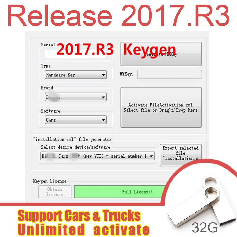 2017 R3 с генератором ключей Delphis CD Ds150e Диагностика 2021 лучший новый VCI Vd Bluetooth